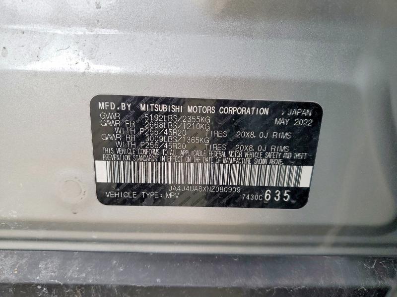 Aukcja sprzedaży 2022 Mitsubishi Outlander, vin: JA4J4UA8XNZ080909, numer aukcji: 48913256