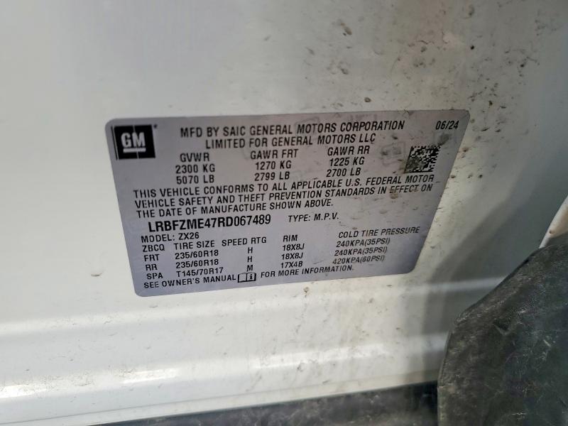 Aukcja sprzedaży 2024 Buick Envision, vin: LRBFZME47RD067489, numer aukcji: 49438676