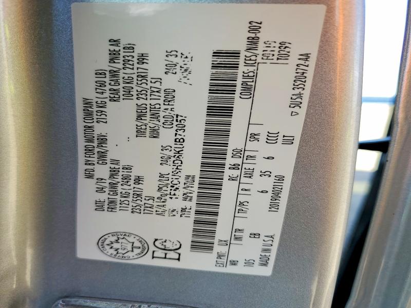 51724736 :رقم المزاد ، 1FMCU9HD8KUB73057 vin ، 2019 Ford Escape Sel 4dr 4wd مزاد بيع