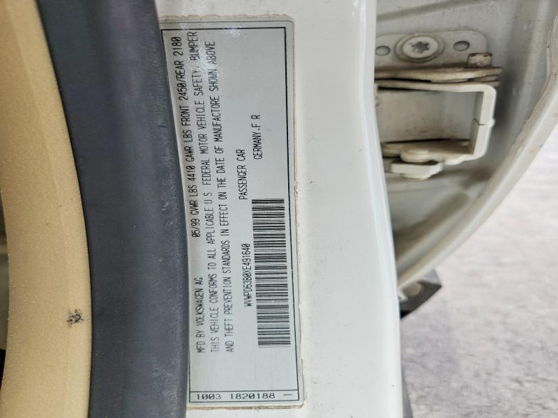 50125556 :رقم المزاد ، WVWPD63B0XE491640 vin ، 1999 Volkswagen Passat مزاد بيع