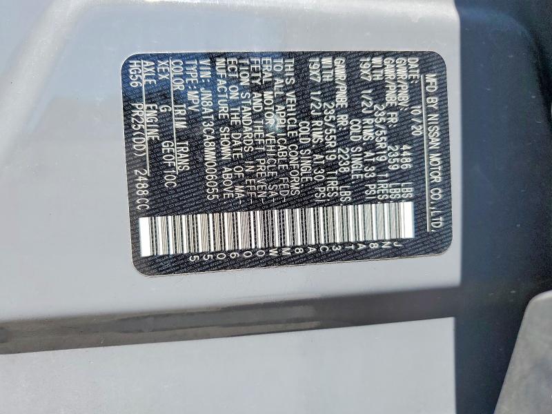 Продажа на аукционе авто 2021 Nissan Rogue, vin: JN8AT3CA8MW006055, номер лота: 49677416