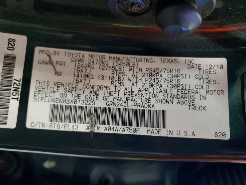 51470106 :رقم المزاد ، 5TFLU4EN8BX013229 vin ، 2011 Toyota Tacoma مزاد بيع