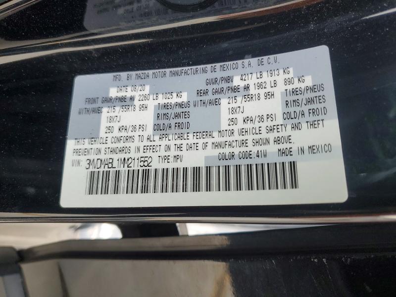 2021 Mazda Cx-30 მანქანა იყიდება აუქციონზე, vin: 3MVDMABL1MM211552, აუქციონის ნომერი: 48937476