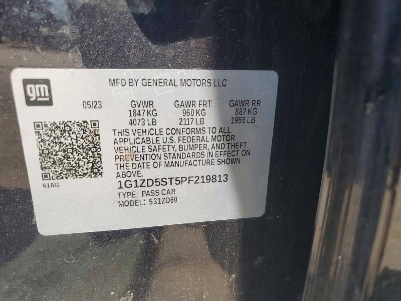 2023 Chevrolet Malibu მანქანა იყიდება აუქციონზე, vin: 1G1ZD5ST5PF219813, აუქციონის ნომერი: 51099846