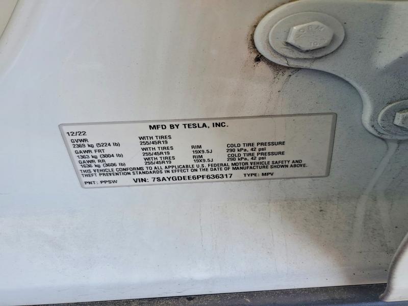 Aukcja sprzedaży 2023 Tesla Model Y, vin: 7SAYGDEE6PF636317, numer aukcji: 48878516