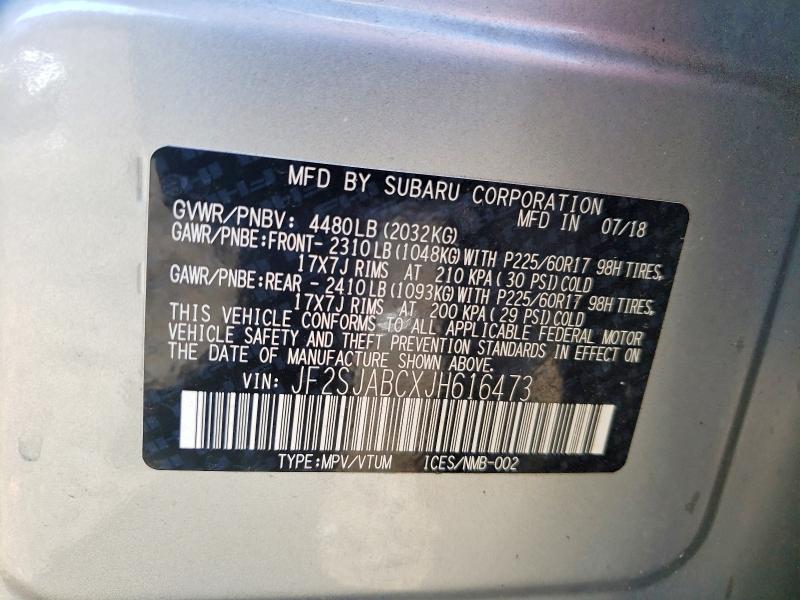 Продажа на аукционе авто 2018 Subaru Forester, vin: JF2SJABCXJH616473, номер лота: 51474736