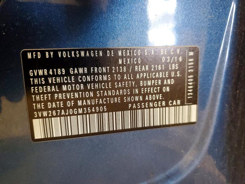 Продаж на аукціоні авто 2016 Volkswagen Jetta, vin: 3VW267AJ0GM354905, номер лоту: 48243426