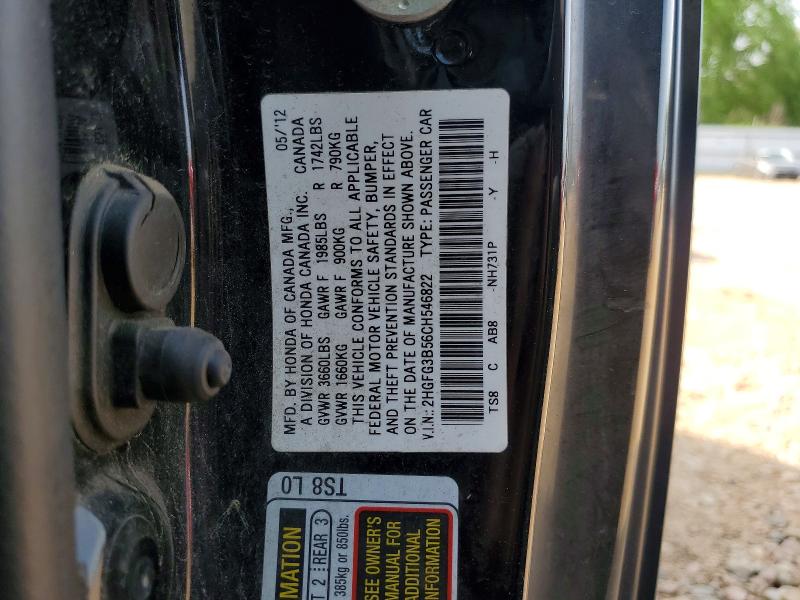 Aukcja sprzedaży 2012 Honda Civic, vin: 2HGFG3B56CH546822, numer aukcji: 49085126