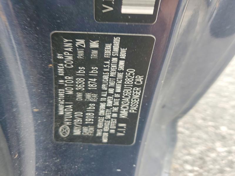 50261276 :رقم المزاد ، KMHCN3AC6BU188250 vin ، 2011 Hyundai Accent مزاد بيع
