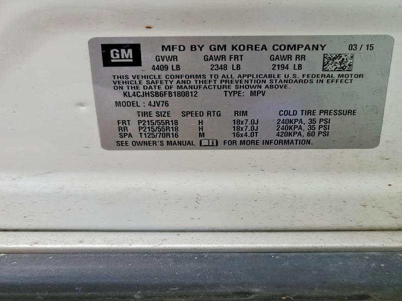 49329306 :رقم المزاد ، KL4CJHSB6FB180812 vin ، 2015 Buick Encore مزاد بيع