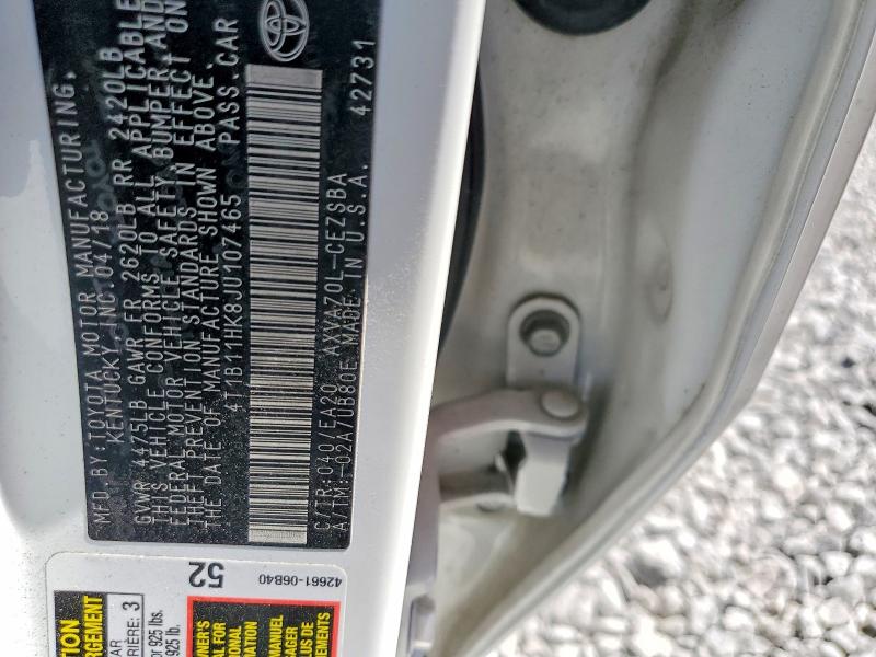 Aukcja sprzedaży 2018 Toyota Camry, vin: 4T1B11HK8JU107465, numer aukcji: 49724326