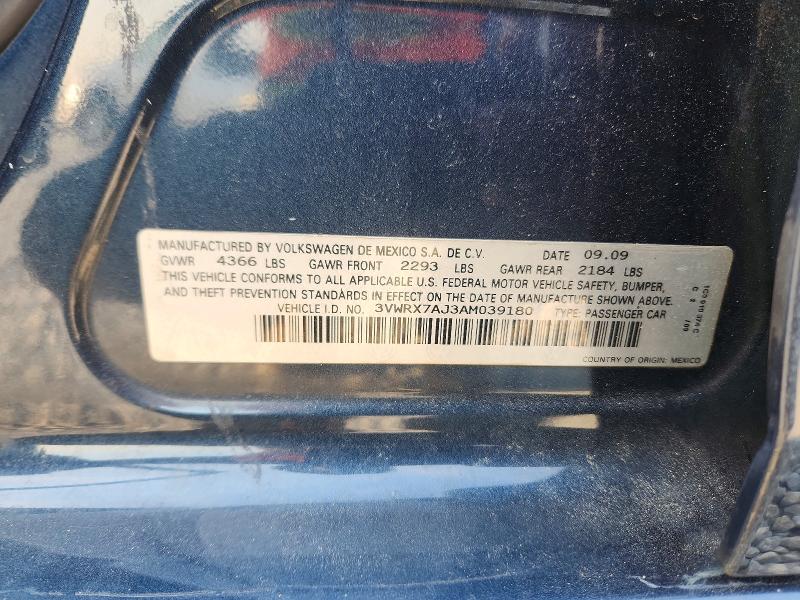 Продажа на аукционе авто 2010 Volkswagen Jetta, vin: 3VWRX7AJ3AM039180, номер лота: 50728276