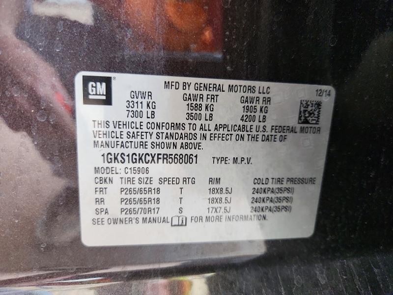 Продажа на аукционе авто 2015 Gmc Yukon Xl, vin: 1GKS1GKCXFR568061, номер лота: 50160516