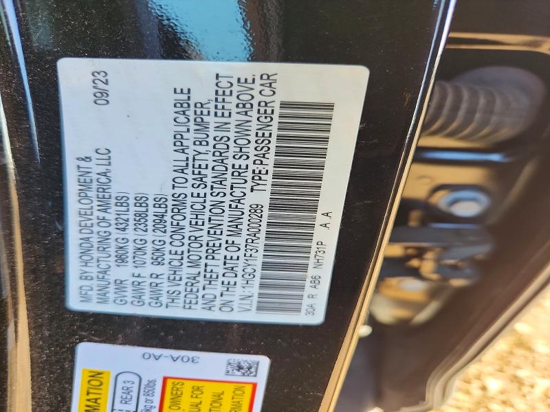 46409456 :رقم المزاد ، 1HGCY1F37RA000289 vin ، 2024 Honda Accord مزاد بيع