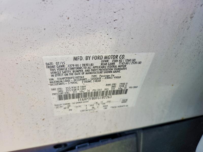 2015 Ford Taurus მანქანა იყიდება აუქციონზე, vin: 1FAHP2F80FG182263, აუქციონის ნომერი: 51309796