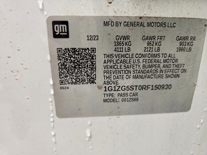 48465376 :رقم المزاد ، 1G1ZG5ST0RF150930 vin ، 2024 Chevrolet Malibu مزاد بيع