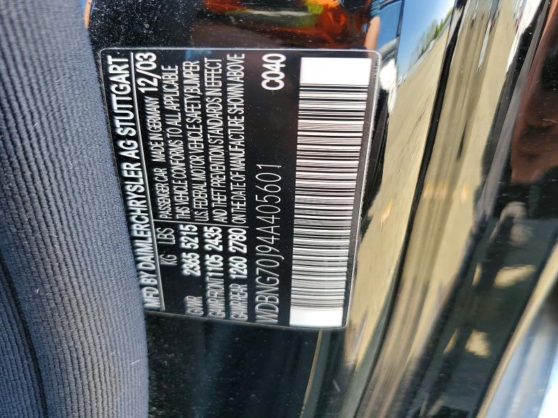 Продажа на аукционе авто 2004 Mercedes-benz S, vin: WDBNG70J94A405601, номер лота: 50972816