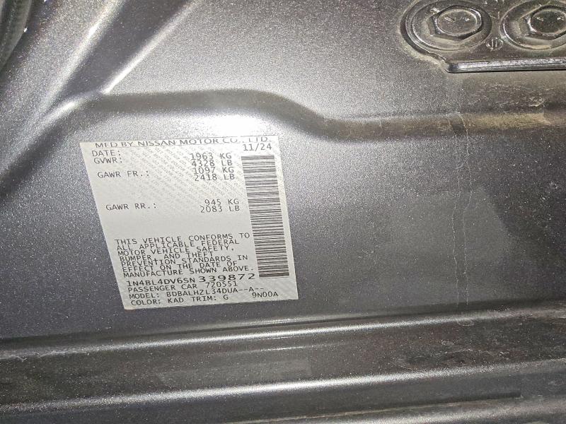 49965666 :رقم المزاد ، 1N4BL4DV6SN339872 vin ، 2025 Nissan Altima مزاد بيع