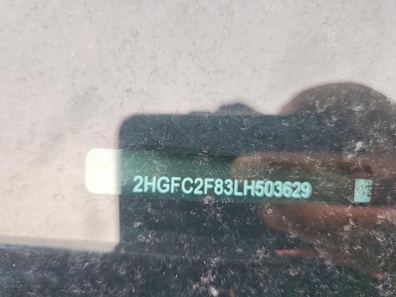 49965176 :رقم المزاد ، 2HGFC2F83LH503629 vin ، 2020 Honda Civic مزاد بيع