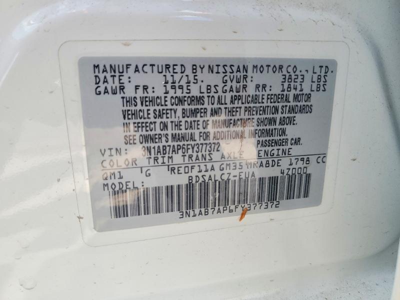 49720546 :رقم المزاد ، 3N1AB7AP6FY377372 vin ، 2015 Nissan Sentra مزاد بيع
