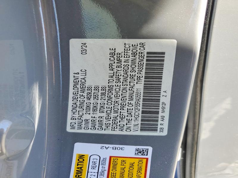 50559746 :رقم المزاد ، 1HGCY2F55RA055511 vin ، 2024 Honda Accord مزاد بيع