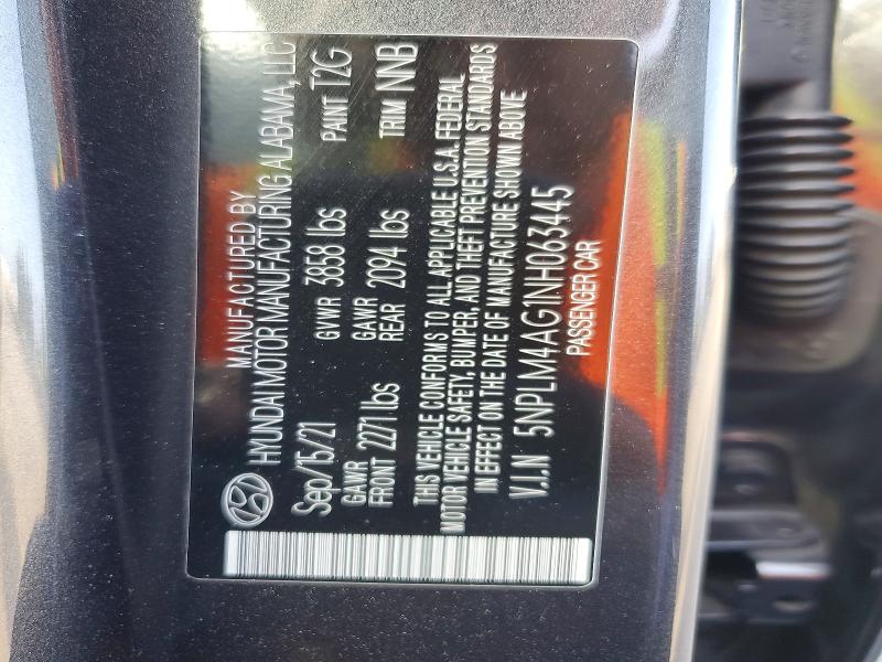 2022 Hyundai Elantra მანქანა იყიდება აუქციონზე, vin: 5NPLM4AG1NH063445, აუქციონის ნომერი: 51907156