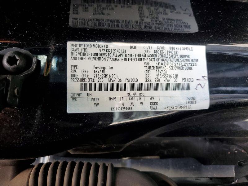 Продаж на аукціоні авто 2015 Ford Focus, vin: 1FADP3F21FL217223, номер лоту: 50530516