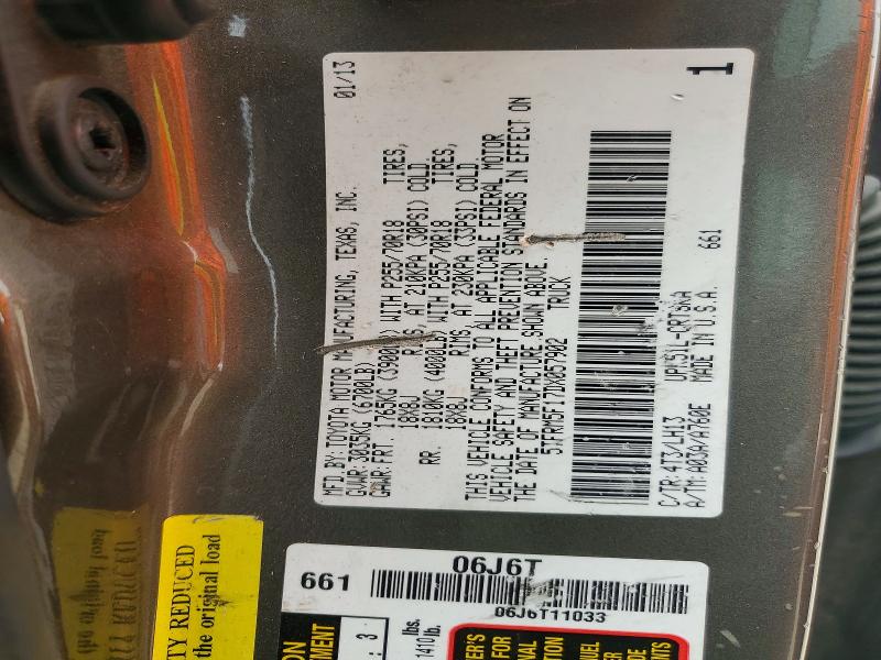 50244596 :رقم المزاد ، 5TFRM5F17DX057902 vin ، 2013 Toyota Tundra مزاد بيع