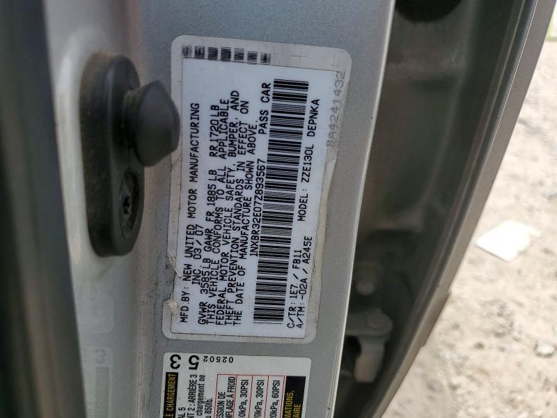 50246386 :رقم المزاد ، 1NXBR32E07Z893567 vin ، 2007 Toyota Corolla مزاد بيع