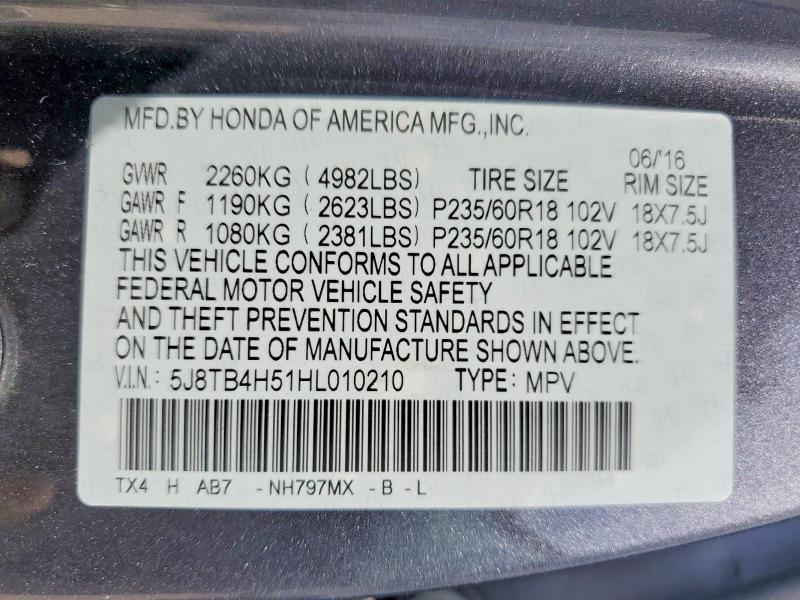 Продажа на аукционе авто 2017 Acura Rdx, vin: 5J8TB4H51HL010210, номер лота: 50498356