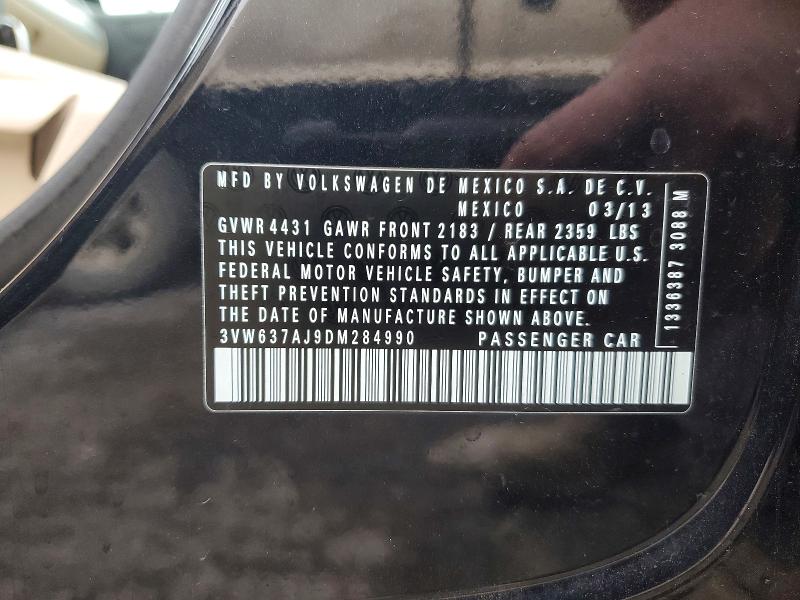 Aukcja sprzedaży 2013 Volkswagen Jetta, vin: 3VW637AJ9DM284990, numer aukcji: 48632556