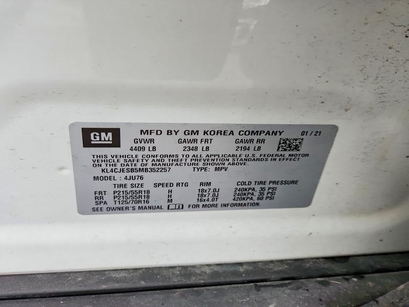 Продаж на аукціоні авто 2021 Buick Encore, vin: KL4CJESB5MB352257, номер лоту: 49983446
