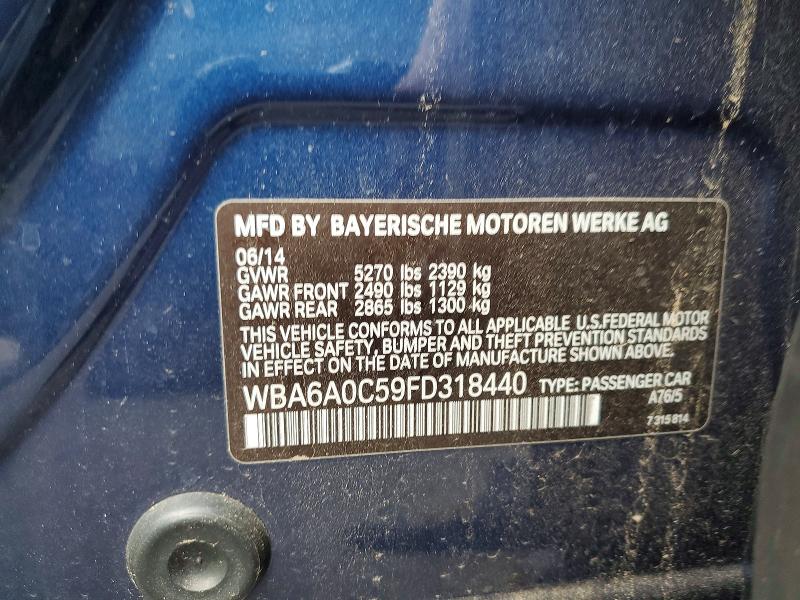 Продажа на аукционе авто 2015 Bmw 640, vin: WBA6A0C59FD318440, номер лота: 48431236