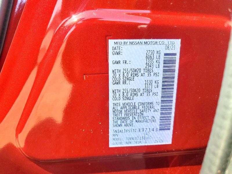 Aukcja sprzedaży 2026 Infiniti Qx60, vin: 5N1AL1FS5TC337143, numer aukcji: 49534676