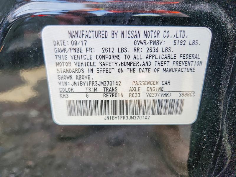 Aukcja sprzedaży 2018 Infiniti Q70l, vin: JN1BY1PR3JM370142, numer aukcji: 49975156