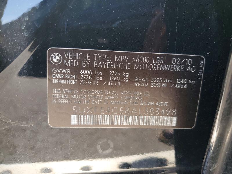 Aukcja sprzedaży 2010 Bmw X5, vin: 5UXFE4C58AL383498, numer aukcji: 50630576