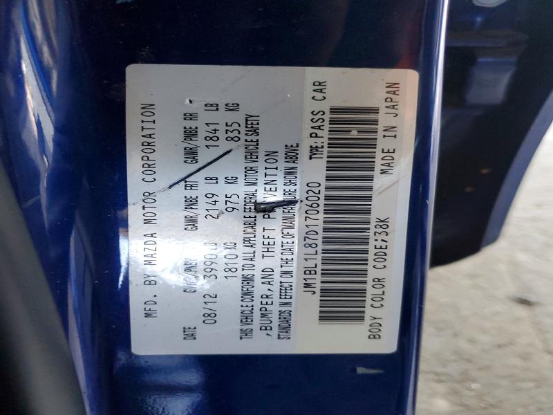 48142096 :رقم المزاد ، JM1BL1L87D1706020 vin ، 2013 Mazda 3 مزاد بيع
