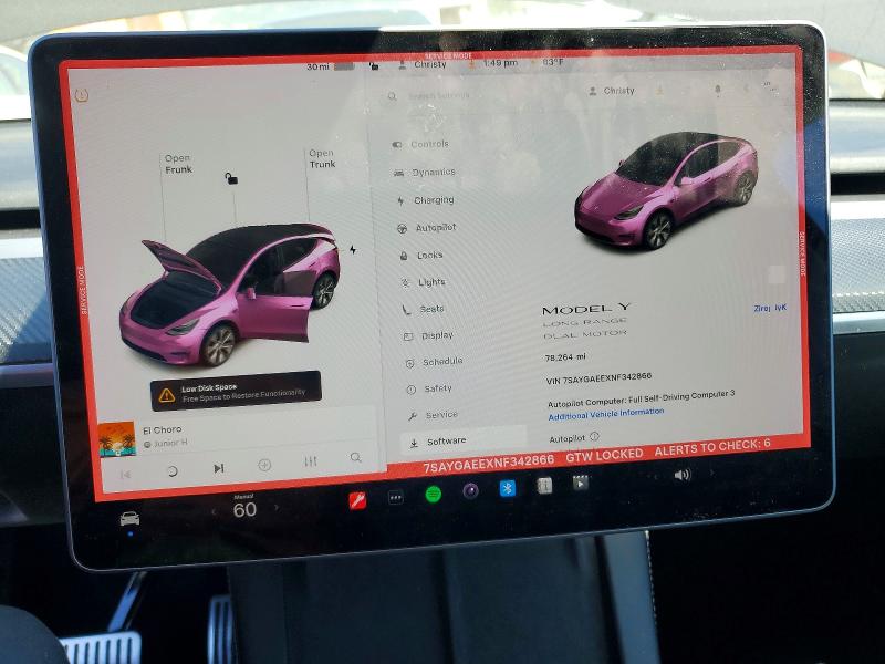 48772556 :رقم المزاد ، 7SAYGAEEXNF342866 vin ، 2022 Tesla Model Y مزاد بيع