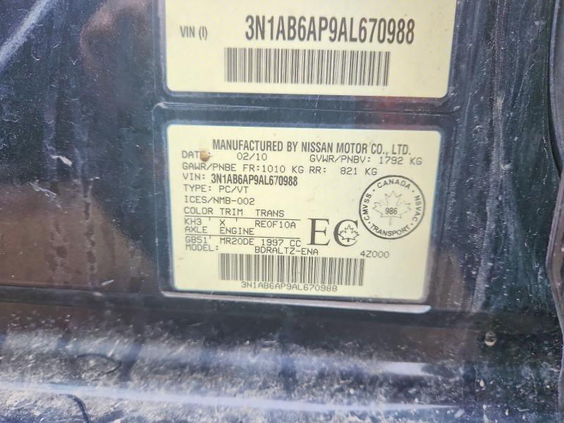 Продаж на аукціоні авто 2010 Nissan Sentra, vin: 3N1AB6AP9AL670988, номер лоту: 48772346