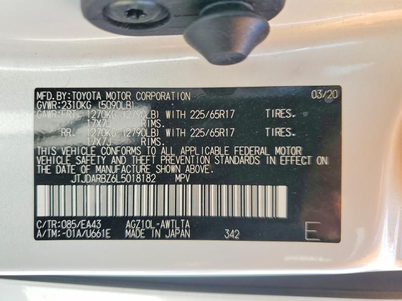 2020 Lexus Nx მანქანა იყიდება აუქციონზე, vin: JTJDARBZ6L5018182, აუქციონის ნომერი: 50981716