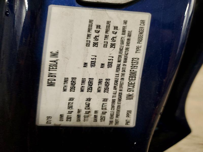 Aukcja sprzedaży 2019 Tesla Model 3, vin: 5YJ3E1EB0KF191373, numer aukcji: 48258186