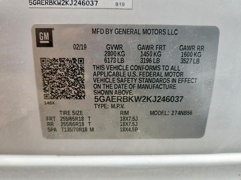 Продажа на аукционе авто 2019 Buick Enclave, vin: 5GAERBKW2KJ246037, номер лота: 49727706