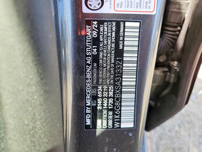 2025 Mercedes-benz S მანქანა იყიდება აუქციონზე, vin: W1K6G8CBXSA313321, აუქციონის ნომერი: 48065996