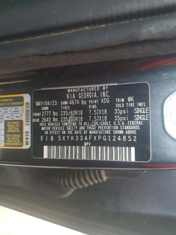 51622596 :رقم المزاد ، 5XYK33AFXPG124852 vin ، 2023 Kia Sportage مزاد بيع