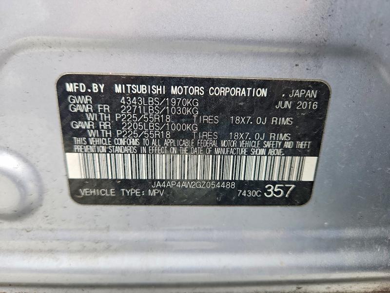 Продаж на аукціоні авто 2016 Mitsubishi Outlander Sport, vin: JA4AP4AW2GZ054488, номер лоту: 50175606