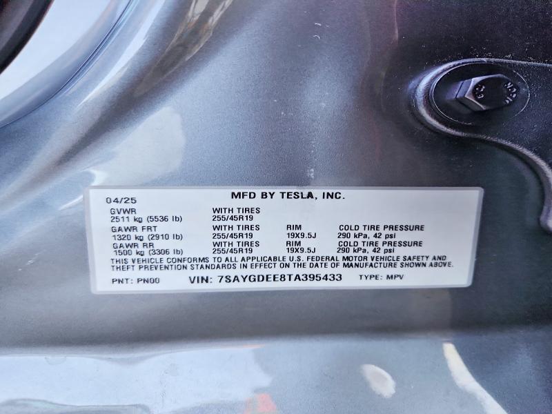 48108486 :رقم المزاد ، 7SAYGDEE8TA395433 vin ، 2026 Tesla Model Y مزاد بيع