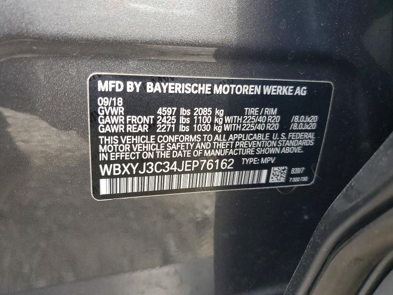 2018 Bmw X2 მანქანა იყიდება აუქციონზე, vin: WBXYJ3C34JEP76162, აუქციონის ნომერი: 48926986