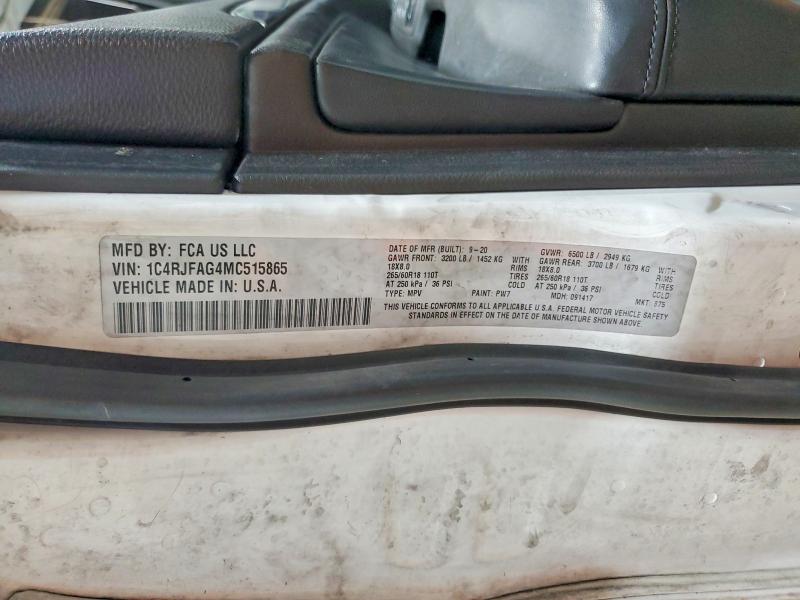 Продаж на аукціоні авто 2021 Jeep Grand Cherokee, vin: 1C4RJFAG4MC515865, номер лоту: 50639046