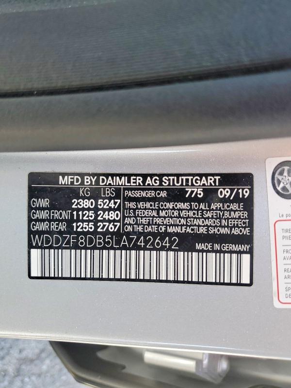 Aukcja sprzedaży 2020 Mercedes-benz E, vin: WDDZF8DB5LA742642, numer aukcji: 51207396