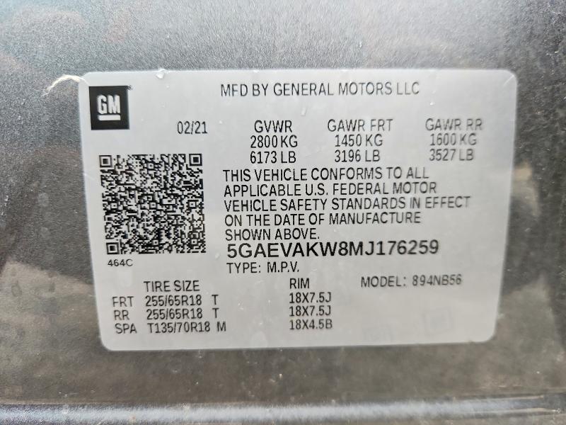 Продажа на аукционе авто 2021 Buick Enclave, vin: 5GAEVAKW8MJ176259, номер лота: 51549726